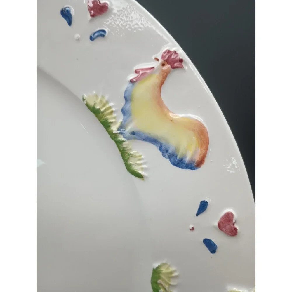 Stefani Ceramica Italy Charger Plater Barnyard Animals Cow Sheep Pig Lamb